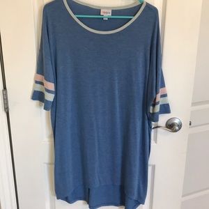 Lularoe Irma, varsity stripe sleeves